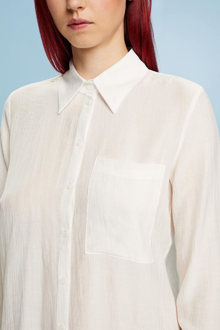 Pomačkané tričko s dlouhým rukávem, OFF WHITE, detail image number 1