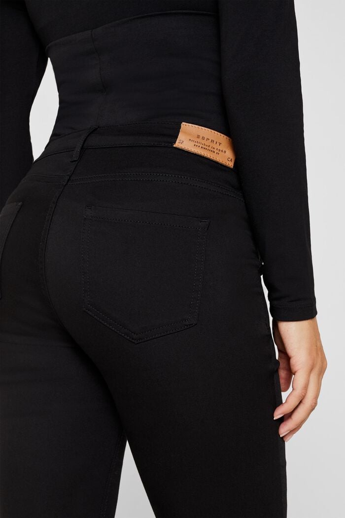 Strečové kalhoty s pásem přes bříško, BLACK, detail image number 0