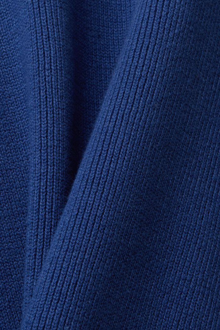 Bavlněný pulovr, špičatý výstřih, udržitelná bavlna, BLUE, detail image number 5