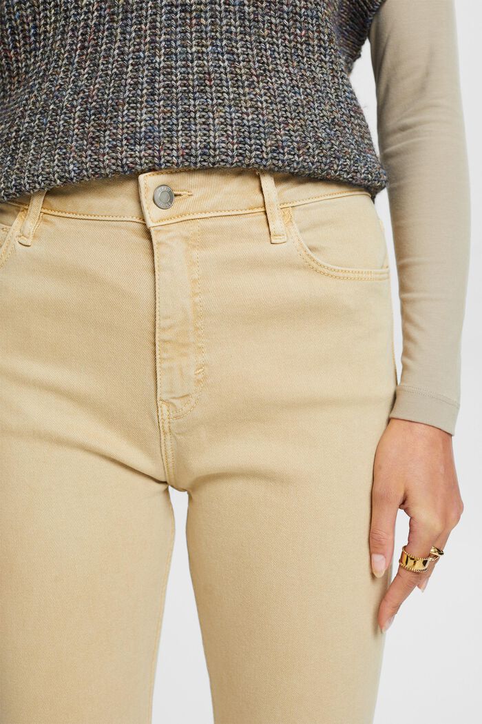 Úzké keprové kalhoty se středně vysokým pasem, SAND, detail image number 2