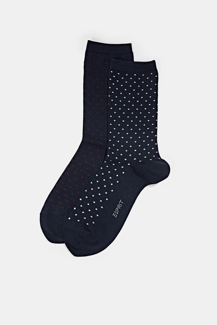 2 páry ponožek s puntíky, bio bavlna, MARINE, detail image number 0