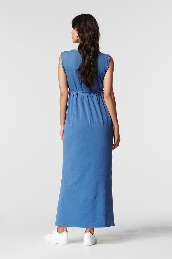 Maxi šaty z bio bavlny, SMOKE BLUE, detail image number 1