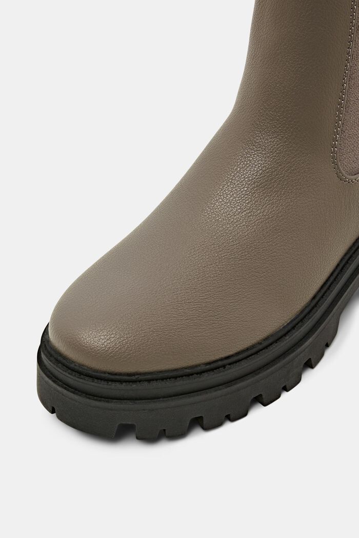 Hrubé kotníčkové boty z imitace kůže, TAUPE, detail image number 3