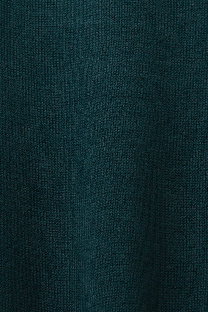 Minišaty z žebrované pleteniny s přiléhavým vysokým rolákem, EMERALD GREEN, detail image number 4