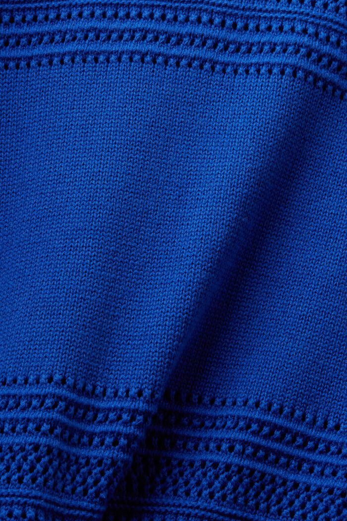 Pulovr z volné pleteniny, s kulatým výstřihem, BRIGHT BLUE, detail image number 5