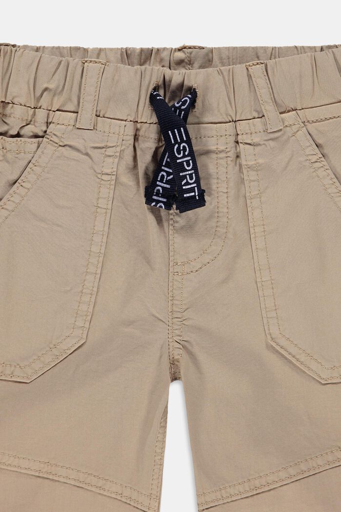 Tkané šortky s elastickým pasem se šňůrkou na stažení, CAMEL, detail image number 2