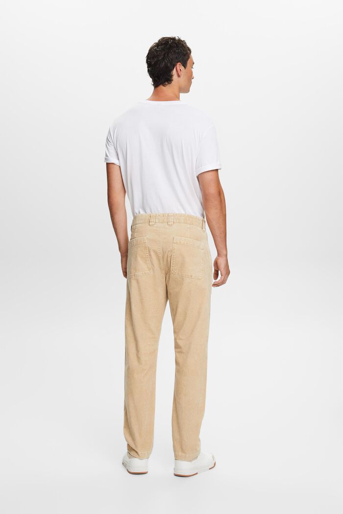 Manšestrové kalhoty s rovným straight střihem, SAND, detail image number 3