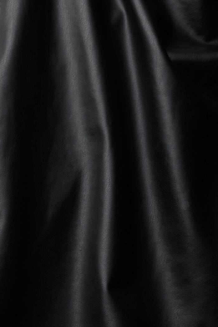 Pouzdrová sukně z imitace kůže, s nabíráním, BLACK, detail image number 6
