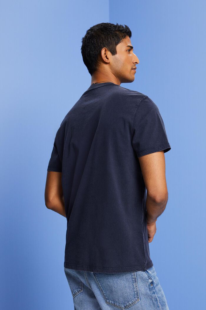 Žerzejové tričko, barvené po ušití, 100% bavlna, NAVY, detail image number 3