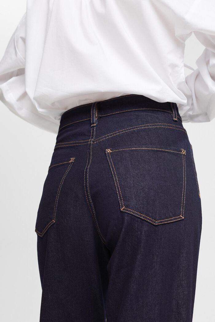 Džíny s vysokým pasem, ohrnuté rovné nohavice, BLUE RINSE, detail image number 3
