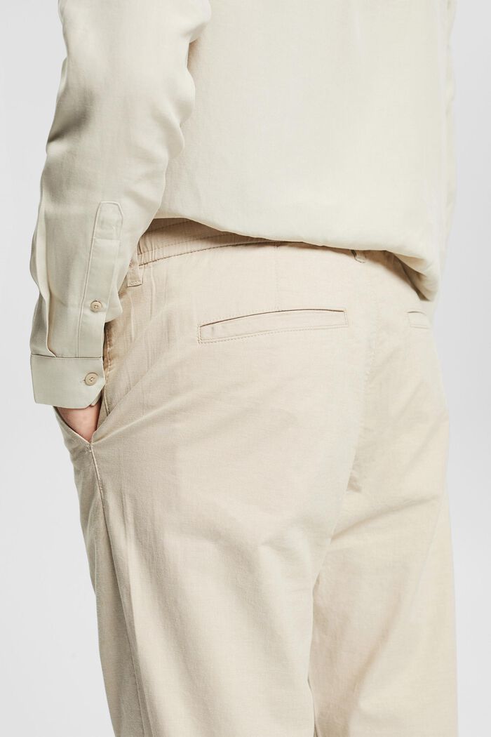 Kalhoty s pružným pasem se stahovací šňůrkou, BEIGE, detail image number 5