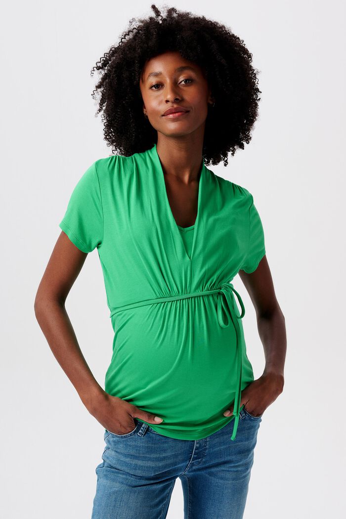 MATERNITY tričko na kojení, se špičatým výstřihem, BRIGHT GREEN, detail image number 0