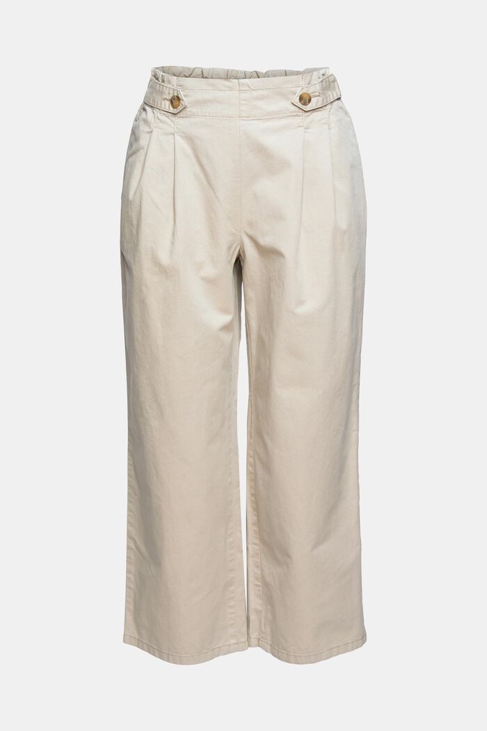 Kalhoty se zkrácenými nohavicemi a s gumou v pase, 100% bavlna