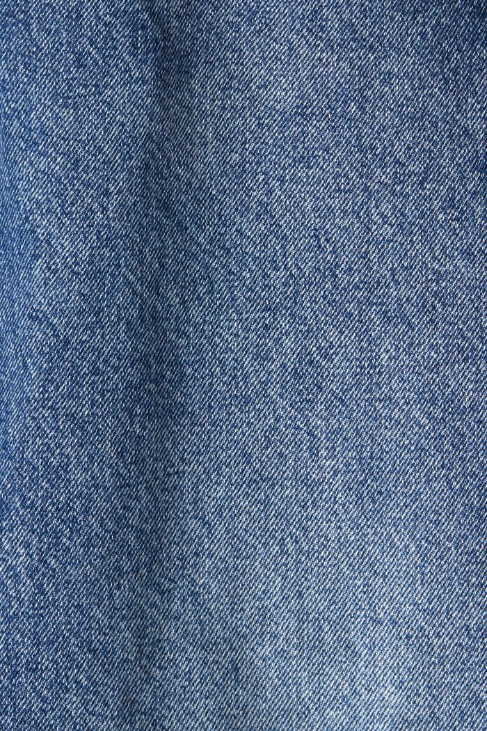 Z recyklovaného materiálu: poničené džíny s rovnými nohavicemi, BLUE DARK WASHED, detail image number 4
