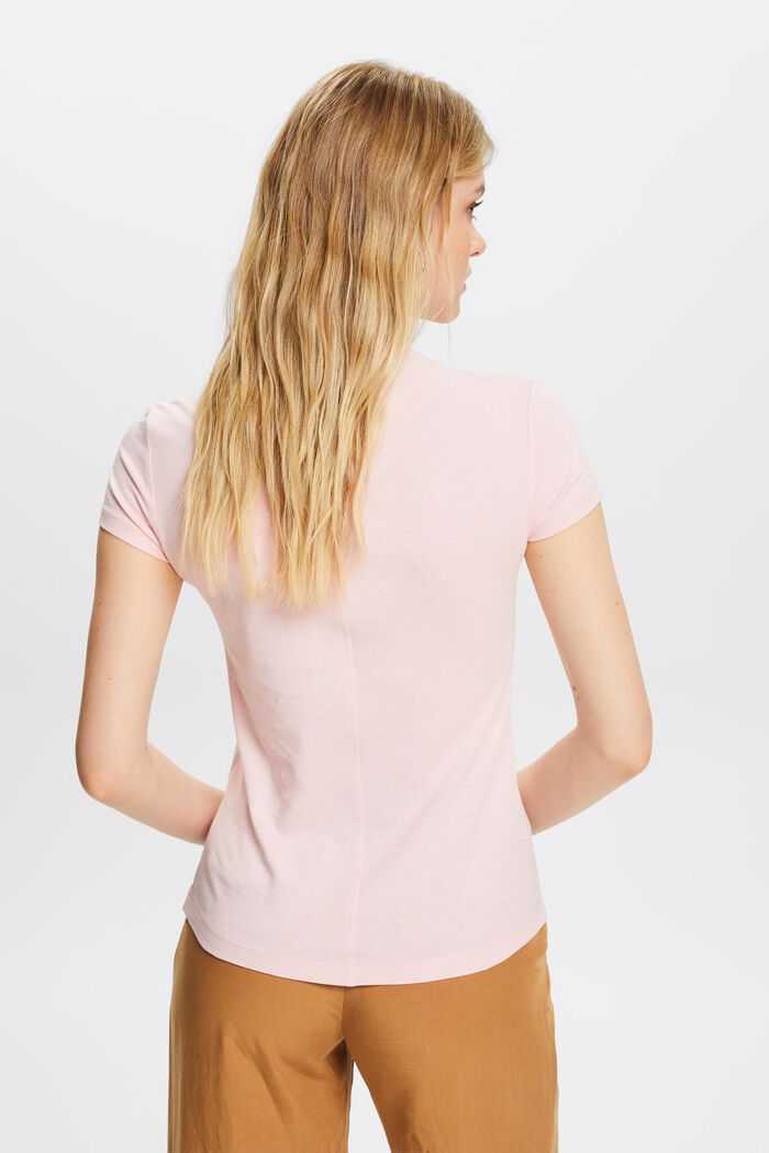 Tričko s kulatým výstřihem ke krku, 100% bavlna, PASTEL PINK, detail image number 3