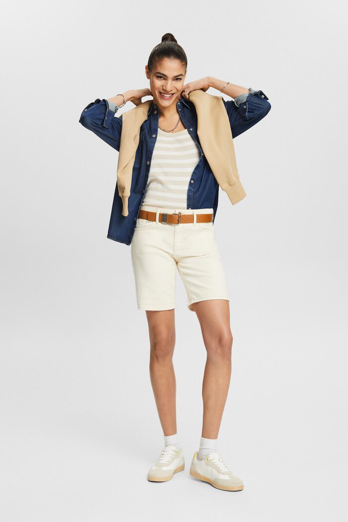 Retro klasické džínové šortky, střední výška pasu, OFF WHITE, detail image number 1