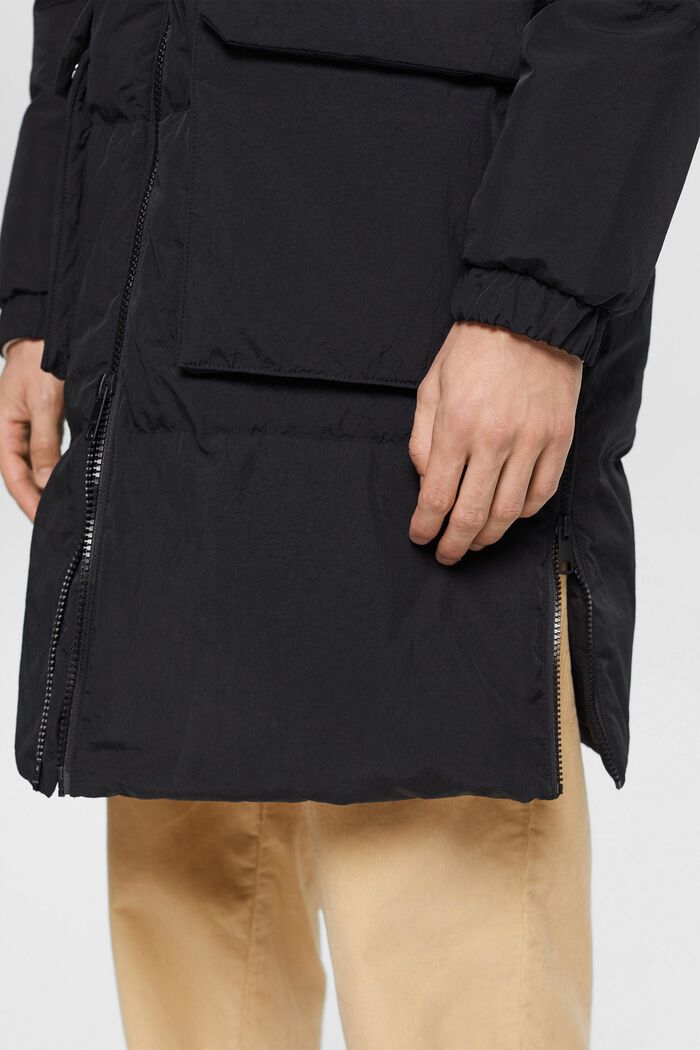 Prošívaný kabát z recyklované výplně z prachového peří, BLACK, detail image number 2