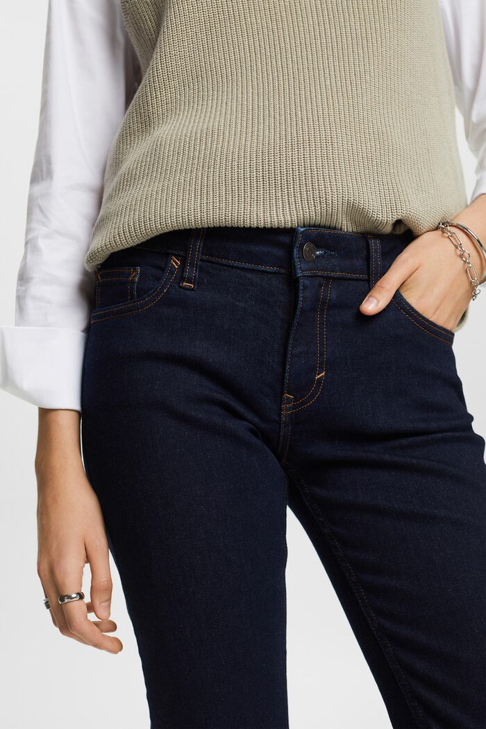Strečové džíny s rovnými nohavicemi, bavlněná směs, BLUE RINSE, detail image number 4