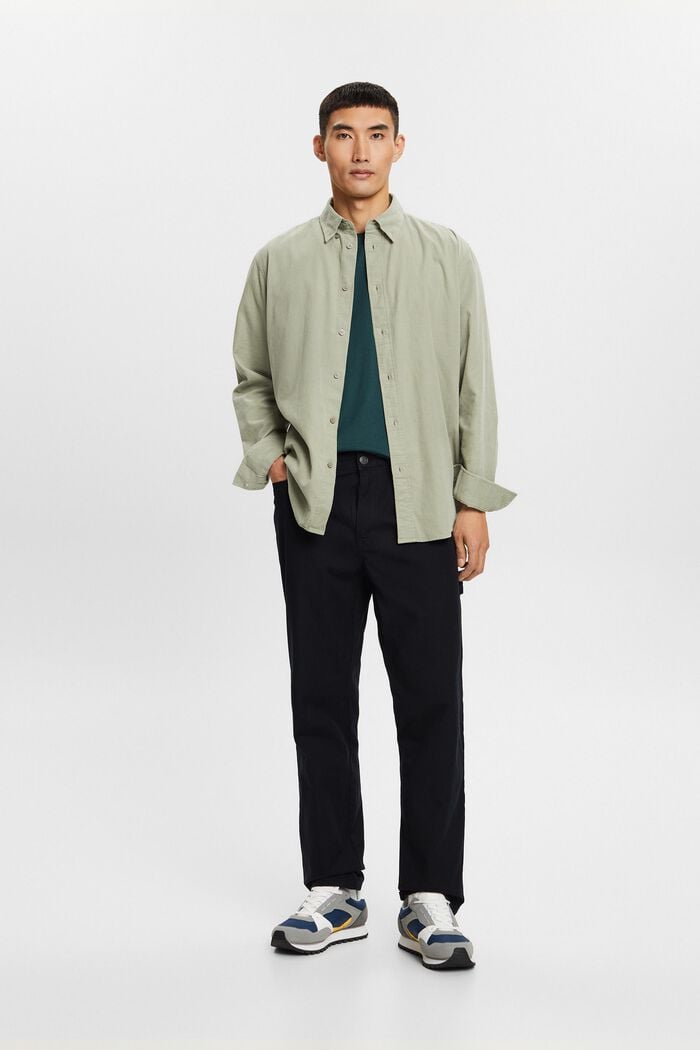 Manšestrová košile, 100% bavlna, DUSTY GREEN, detail image number 4