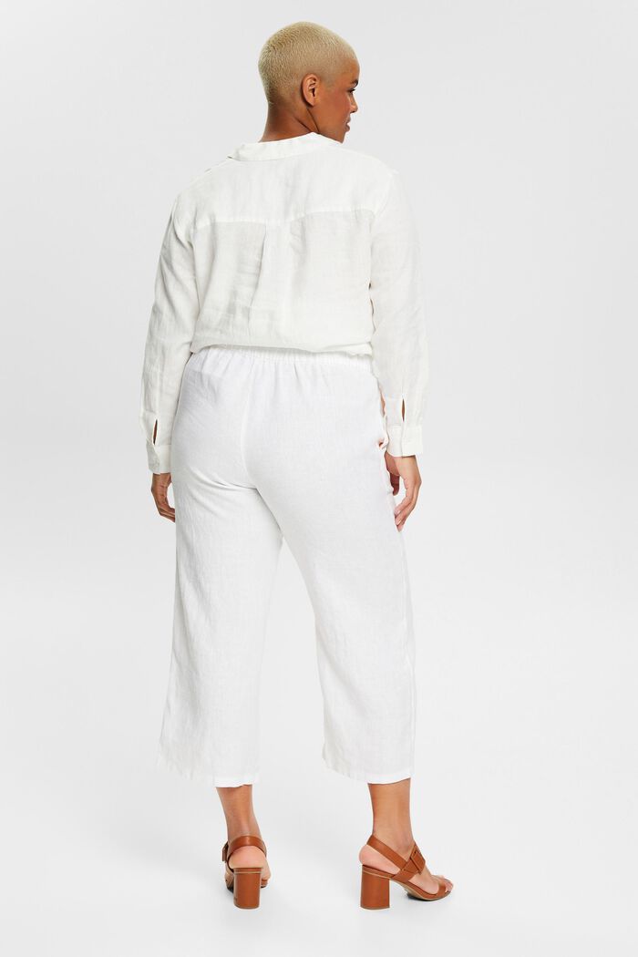 CURVY kalhotová sukně ze 100% lnu, WHITE, detail image number 3