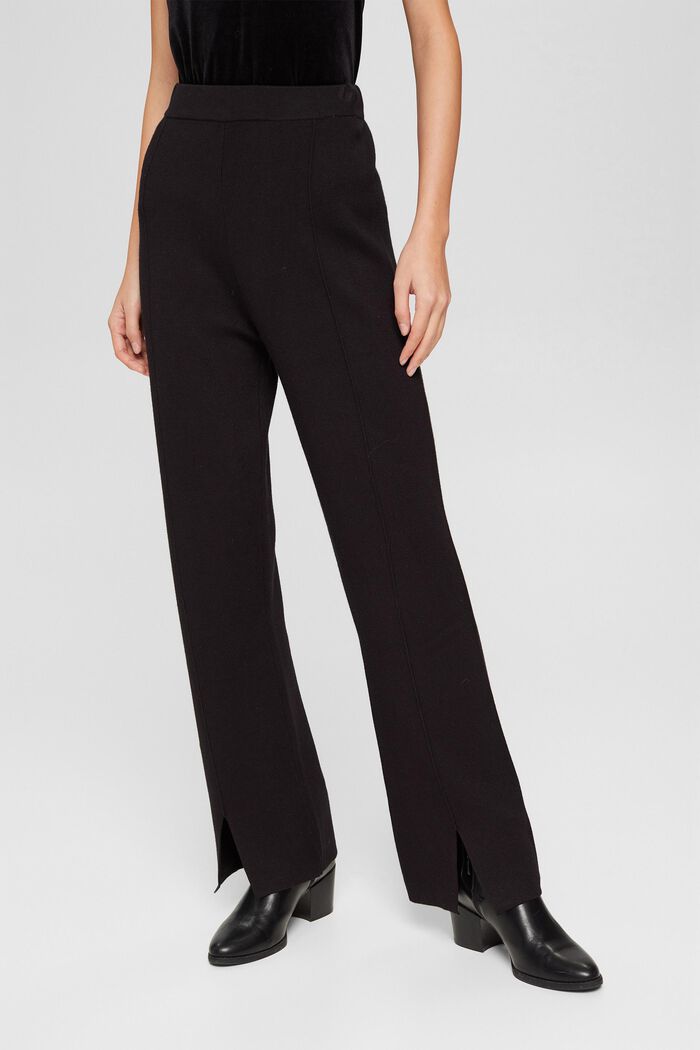 Úpletové kalhoty LENZING™ ECOVERO™, BLACK, detail image number 0