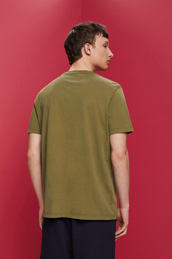 Žerzejové tričko, barvené po ušití, 100% bavlna, OLIVE, detail image number 3