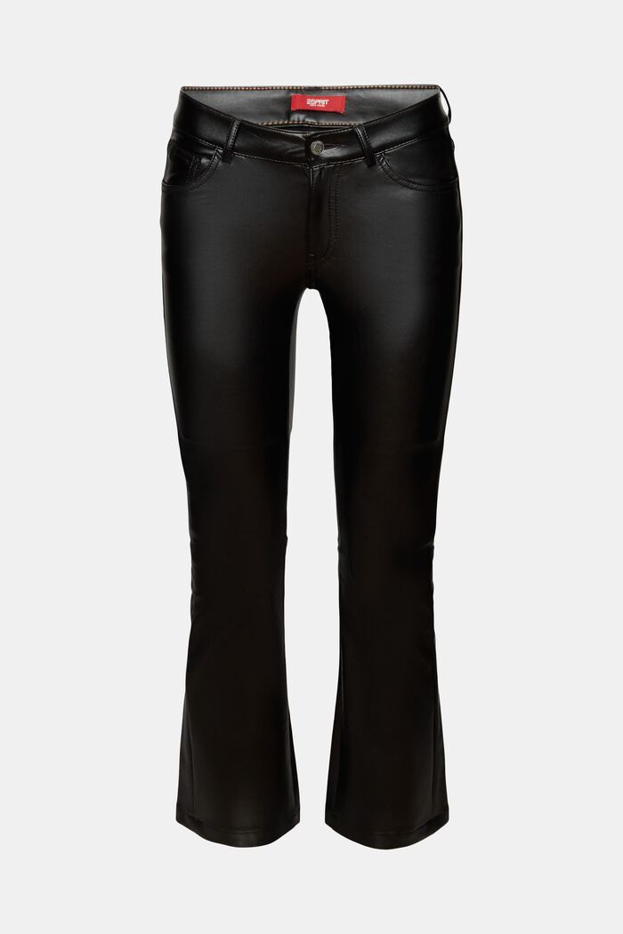 Kalhotami z imitace kůže, s rozšířenými nohavicemi, BLACK, detail image number 6
