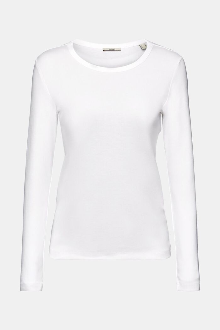 Bavlněné tričko s dlouhým rukávem, WHITE, detail image number 6