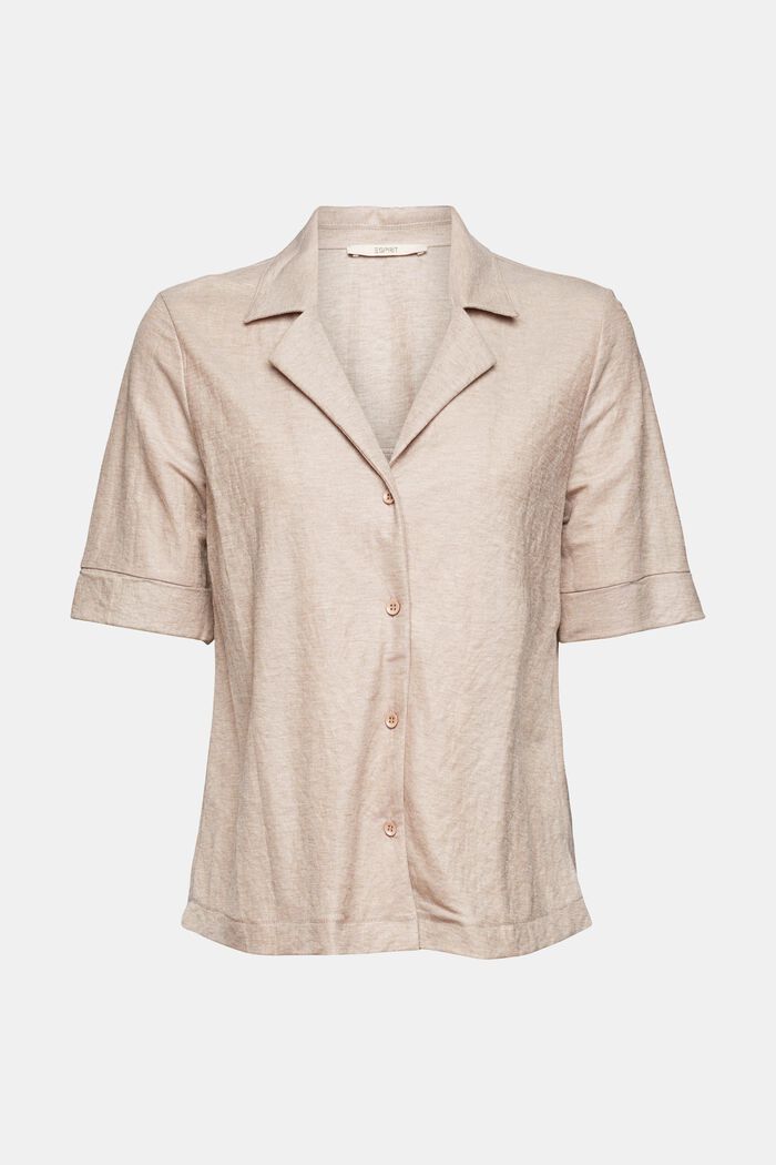 Tričko se vzhledem košilové halenky, TAUPE, detail image number 2
