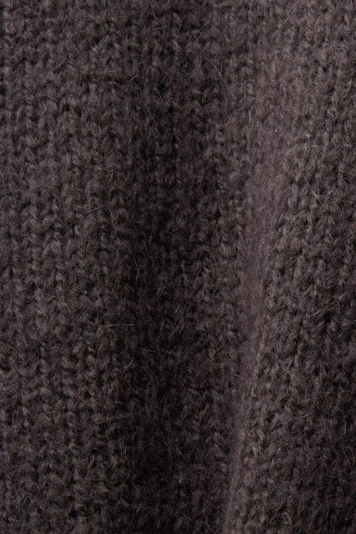 Metalický žakárový pletený pulovr, DARK GREY, detail image number 5