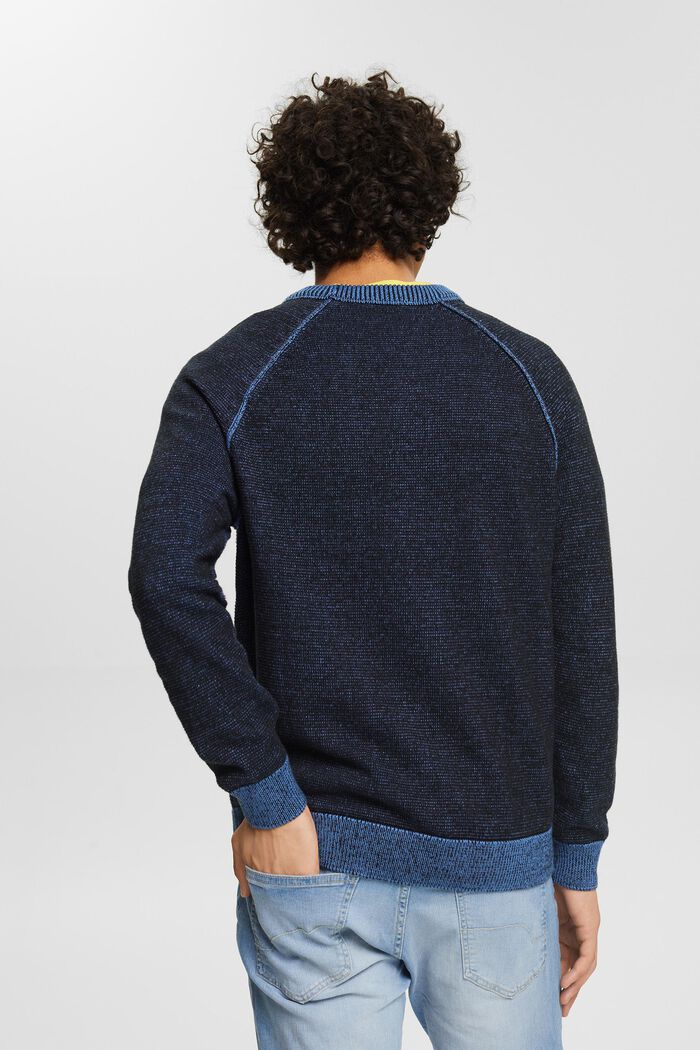 Melírovaný pletený pulovr, NAVY, detail image number 3