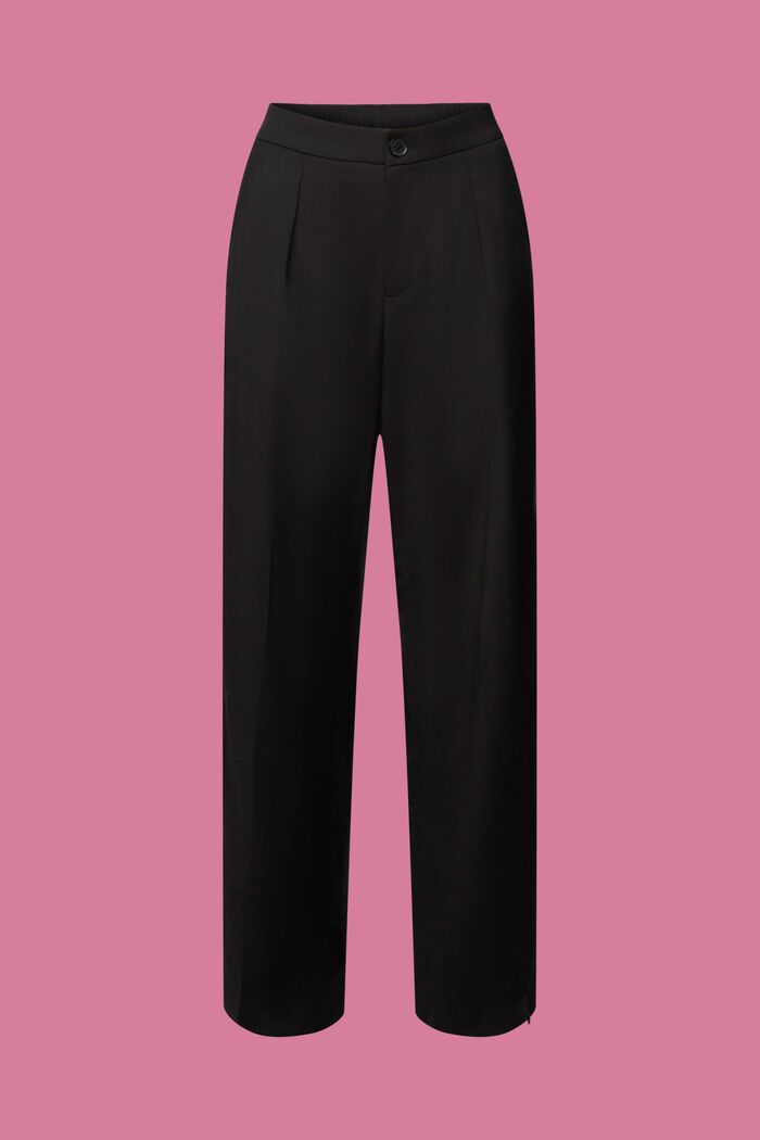 Kalhoty s rozparky na spodním lemu nohavic, na zip, BLACK, detail image number 6