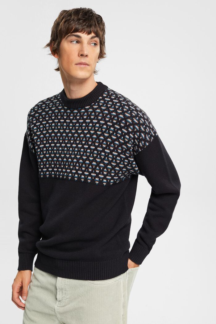 Žakárový pulovr, BLACK, detail image number 0