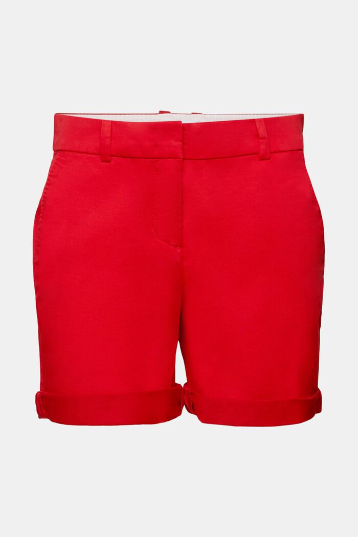 Keprové šortky s náplety, DARK RED, detail image number 7