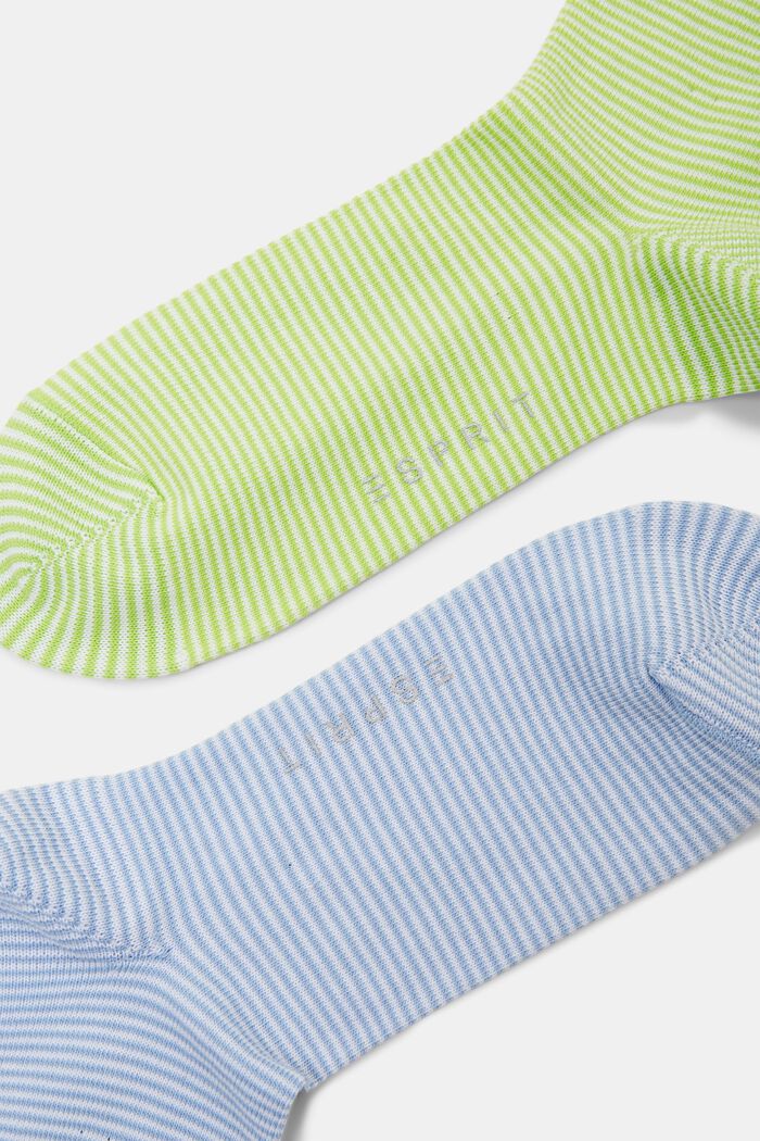 Pruhované ponožky se srolovaným lemem, bio bavlna, LIGHT GREEN/BLUE, detail image number 2