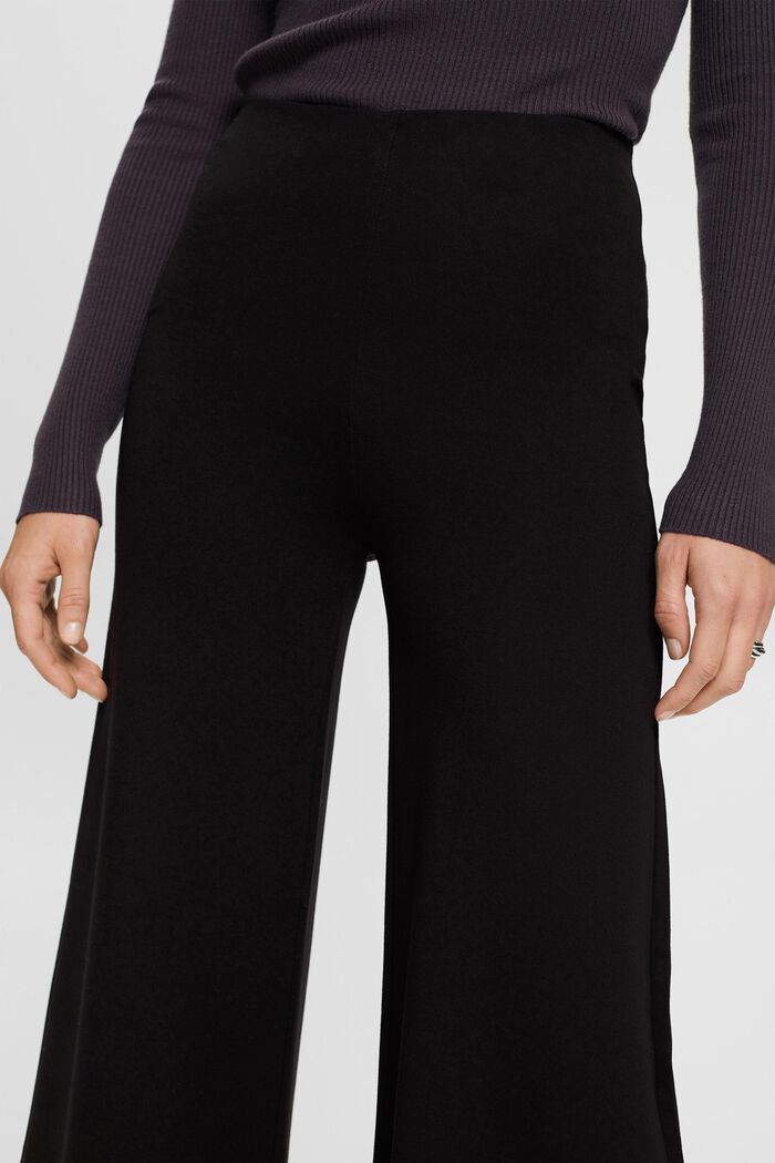 Rozšířené kalhoty z materiálu punto, BLACK, detail image number 2