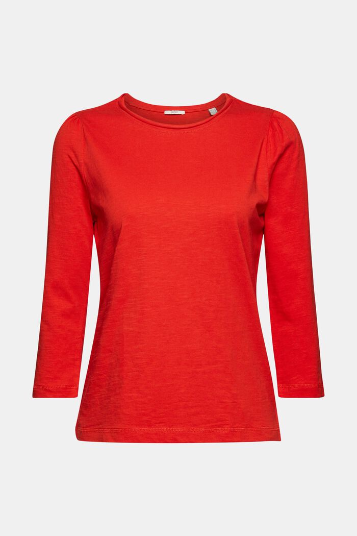 Tričko s dlouhým rukávem z bavlny, ORANGE RED, detail image number 2