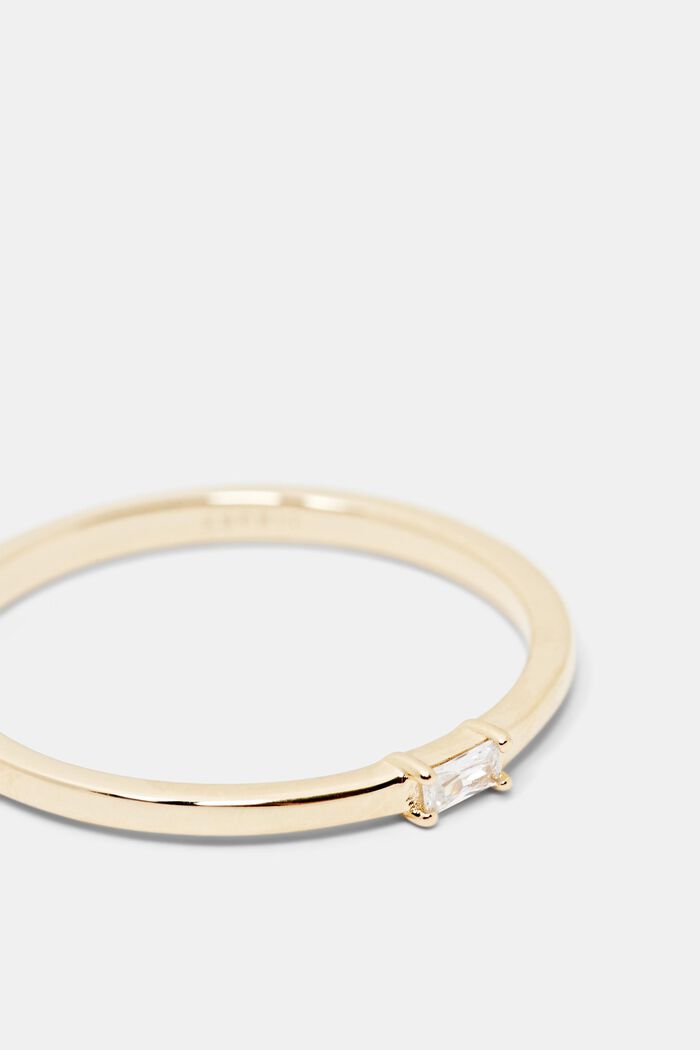 Prsten se zirkonií, sterlingové stříbro, GOLD, detail image number 1