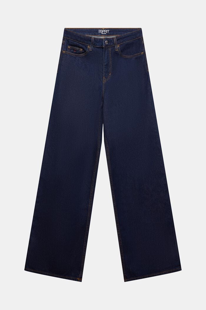 Retro džíny s vysokým pasem a širokými nohavicemi, BLUE RINSE, detail image number 7