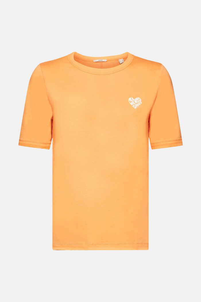 Bavlněné tričko s logem ve tvaru srdce, GOLDEN ORANGE, detail image number 7