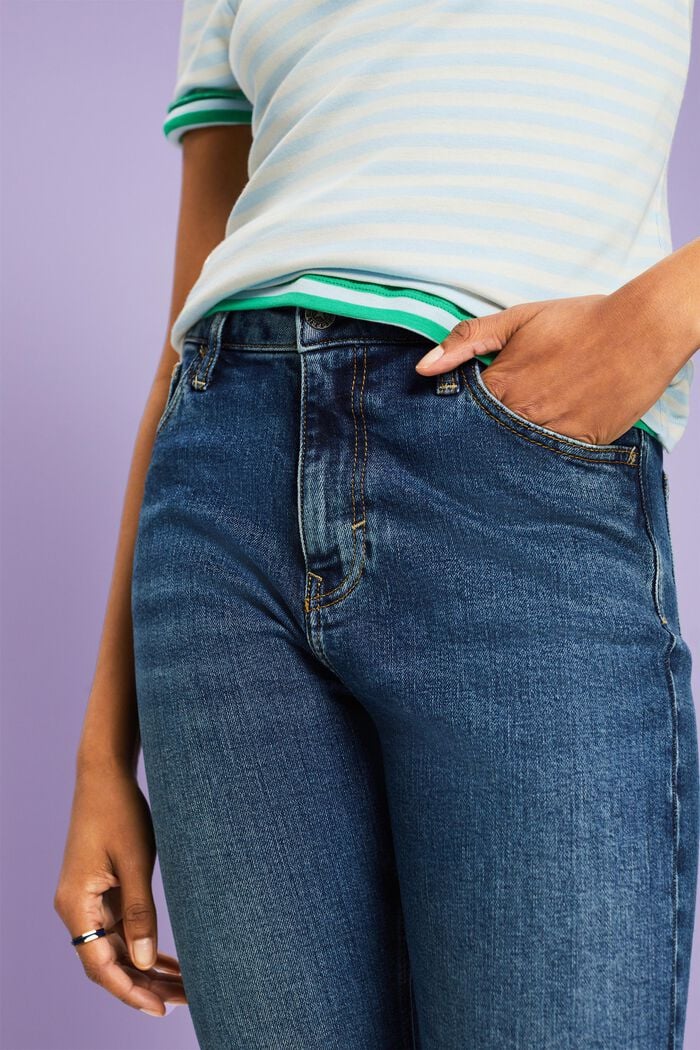 Retro Slim džíny s vysokým pasem, BLUE MEDIUM WASHED, detail image number 4