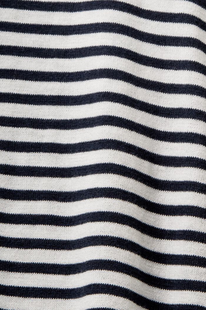 Bavlněný pruhovaný pulovr, NAVY, detail image number 5