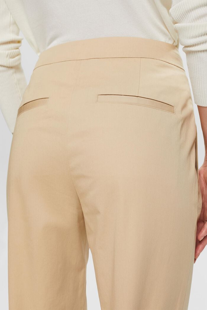 Kalhoty chino s přišitou vázačkou, 100% bavlna, SAND, detail image number 4