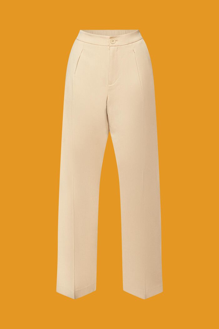 Kalhoty s rozparky na spodním lemu nohavic, na zip, SAND, detail image number 7