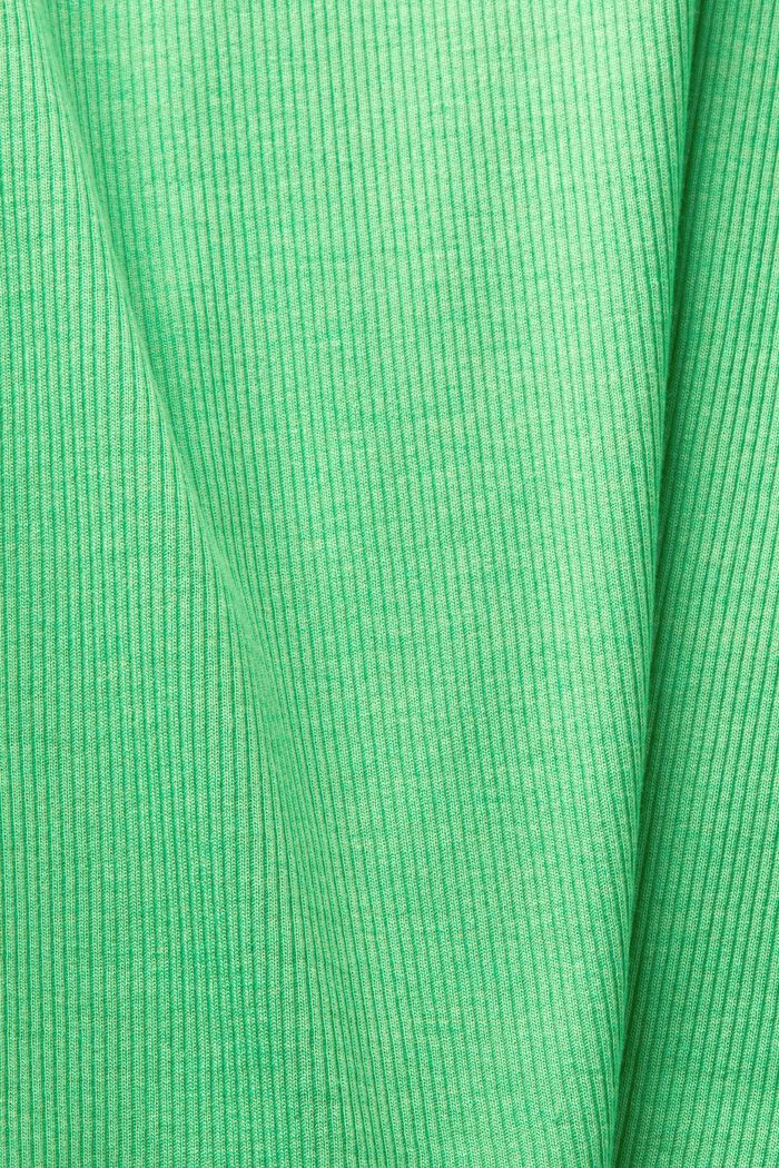 Žerzejový top z žebrové pleteniny s krajkou, CITRUS GREEN, detail image number 5