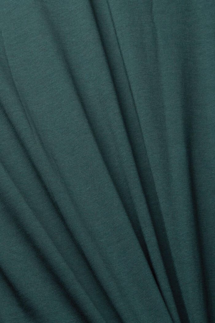 Tričko se špičatým výstřihem, z udržitelné bavlny, TEAL BLUE, detail image number 1