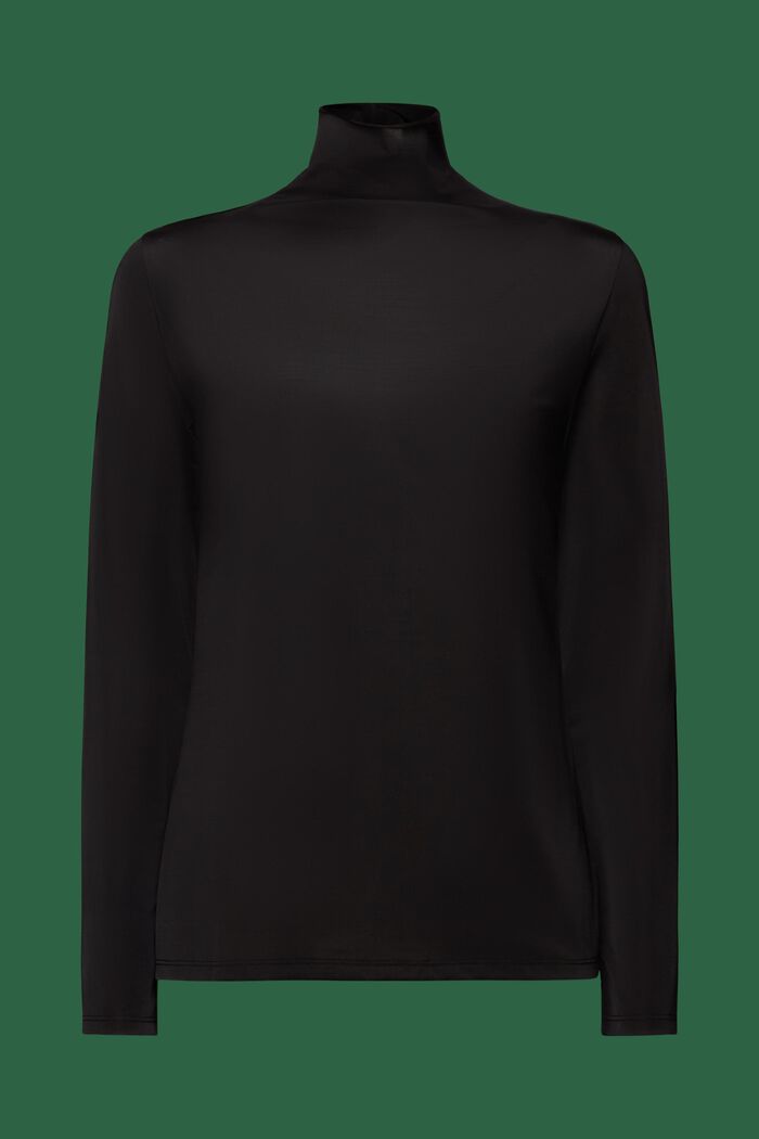 Tričko s dlouhým rukávem a nízkým rolákem, BLACK, detail image number 7