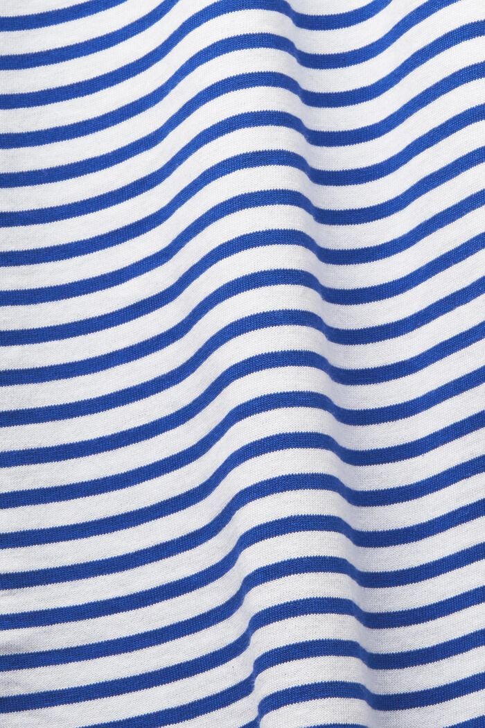 Pruhované tričko z bavlněného žerzeje, BRIGHT BLUE, detail image number 4