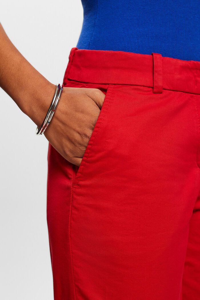 Keprové šortky s náplety, DARK RED, detail image number 4