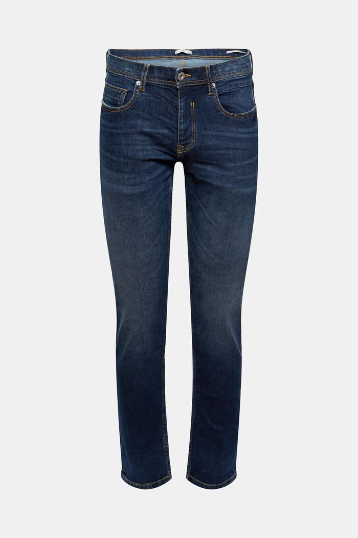 Úzké strečové džíny se sepraným vzhledem, BLUE MEDIUM WASHED, detail image number 0
